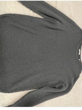 Men's Textured Crewneck Sweater - Charcoal Gray